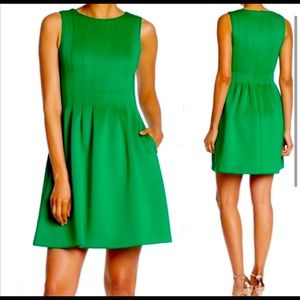 Vince Camuto Scuba Dress Emerald Green Structured With Pockets Size 10